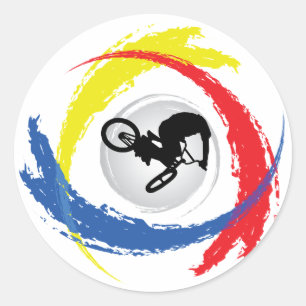 BMX Dreifarben-Emblem Runder Aufkleber