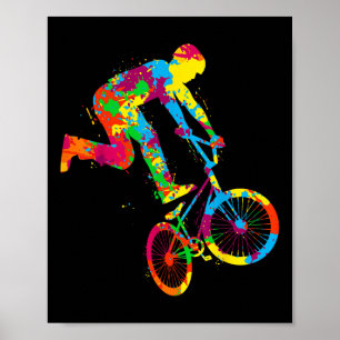BMX-Fahrrad-Stuntfahrer Jungen Kinder  Poster
