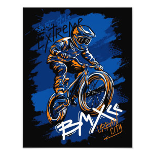 BMX-Fahrrad Urban Graffiti Streetwear  Fotodruck