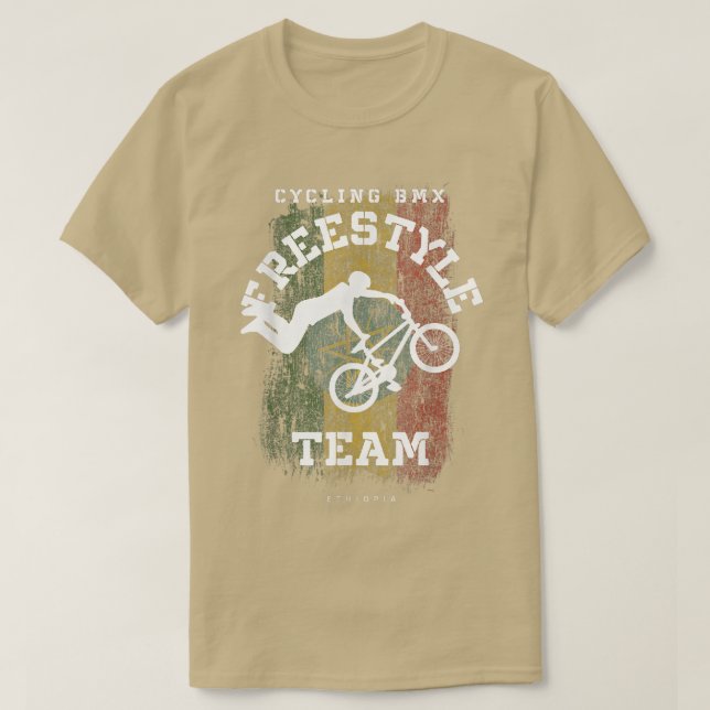 BMX Freestyle Bike Äthiopien Flag Fahrradfahren BM T-Shirt (Design vorne)