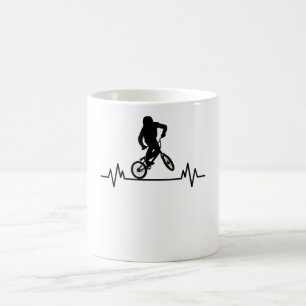 BMX Heartbeat Design Funny Rider Cycling Bike Gesc Kaffeetasse