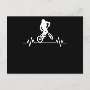 BMX-Herzschlag-Design Lustiger Fahrer Fahrrad-Gesc Postkarte