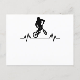 BMX-Herzschlag-Design Lustiger Fahrer Radfahren Fa Postkarte