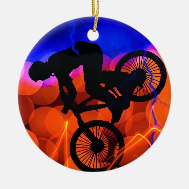 BMX in den hellen Kristallen und im Blitz Keramik Ornament (Vorne)