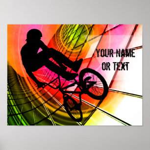 BMX in Linien und Kreisen individuell anpassen Poster