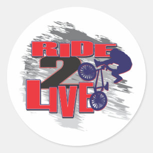 BMX Live to Ride Ride zum Leben Runder Aufkleber