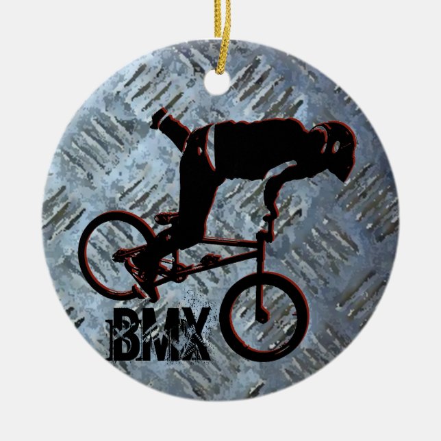 BMX ordnet Weihnachtsverzierung, Copyrightkaren J Keramik Ornament (Vorne)