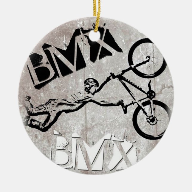 BMX ordnet Weihnachtsverzierung, Copyrightkaren J Keramikornament (Vorne)