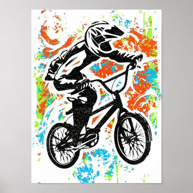 Bmx Poster - farbenfrohe Bmx Bike Poster drucken (Vorne)