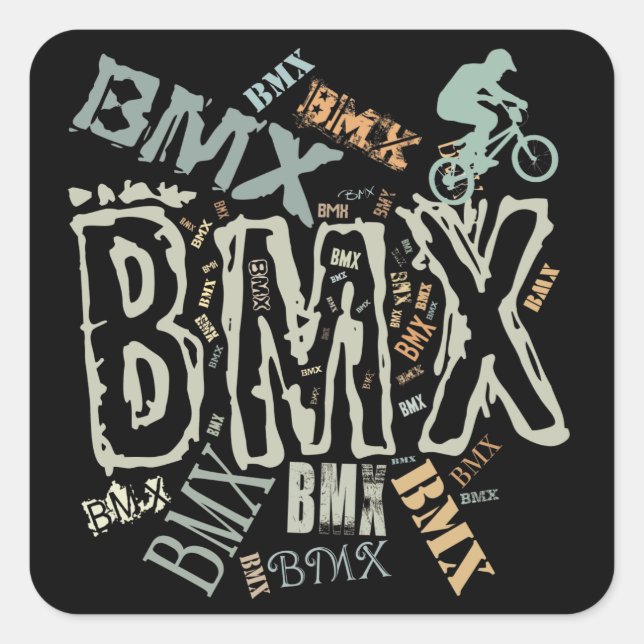 BMX QUADRATISCHER AUFKLEBER (Vorderseite)