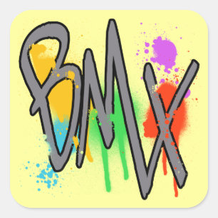 BMX QUADRATISCHER AUFKLEBER