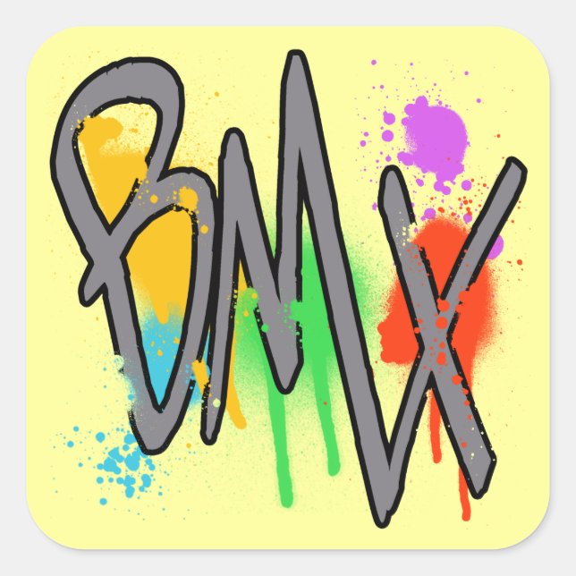 BMX QUADRATISCHER AUFKLEBER (Vorderseite)