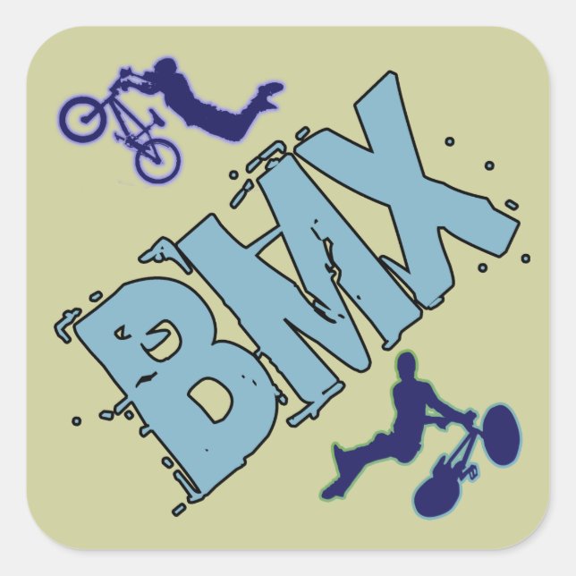 BMX QUADRATISCHER AUFKLEBER (Vorderseite)
