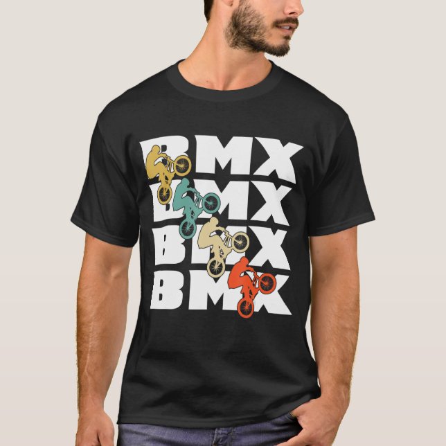 BMX Retro Bicycle Stunts BMX Bike Motocross T-Shirt (Vorderseite)