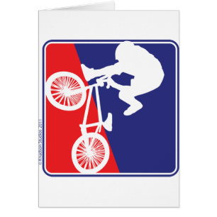 BMX Rider in Rot Weiß und Blau