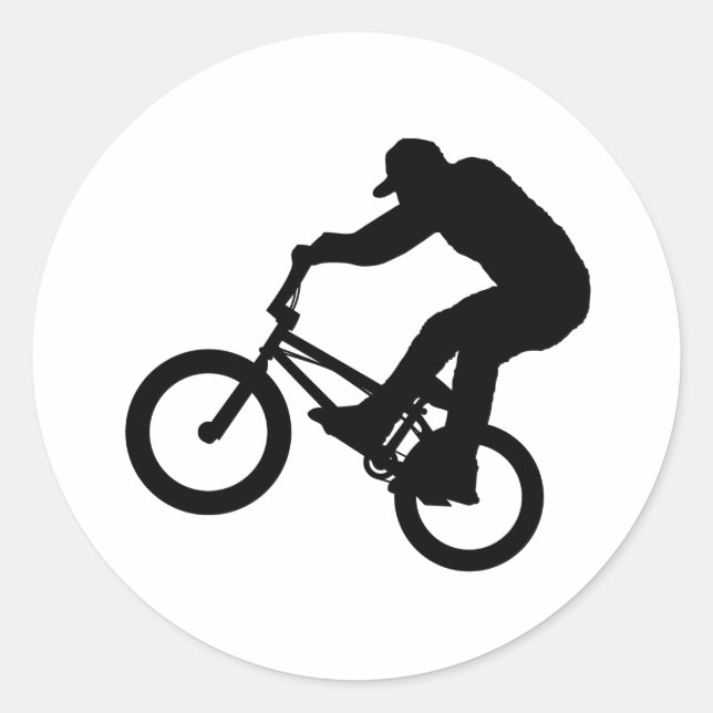 BMX Rider Runder Aufkleber (Vorderseite)