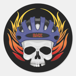 BMX Skull Runder Aufkleber