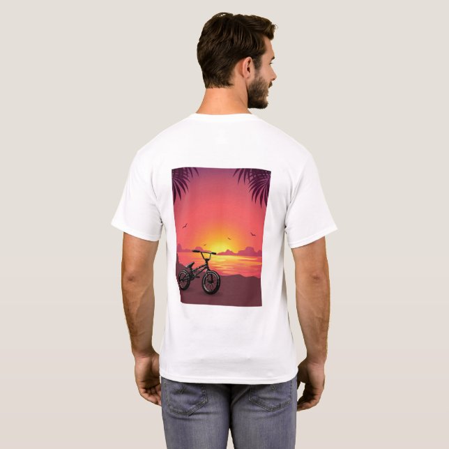 BMX Sonnenuntergang T - Shirt (Schwarz voll)