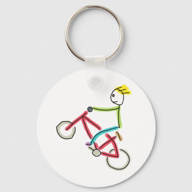 BMX-Strichmännchen Schlüsselanhänger (Vorderseite)