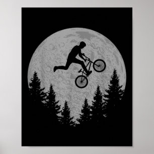 BMX-Stunt-Dirt-Bike-Mond-Freestyle-Fahrer-Geschenk Poster