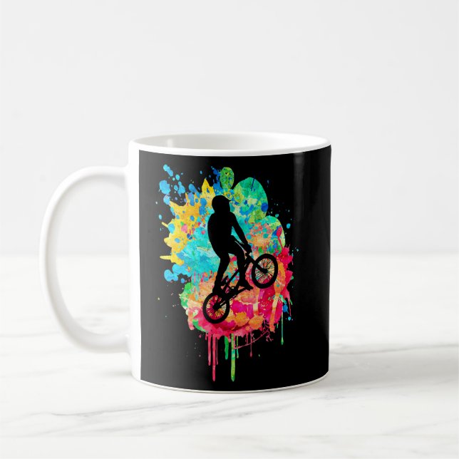BMX und Cross-Rider-Design in Popart 1 Kaffeetasse (Links)