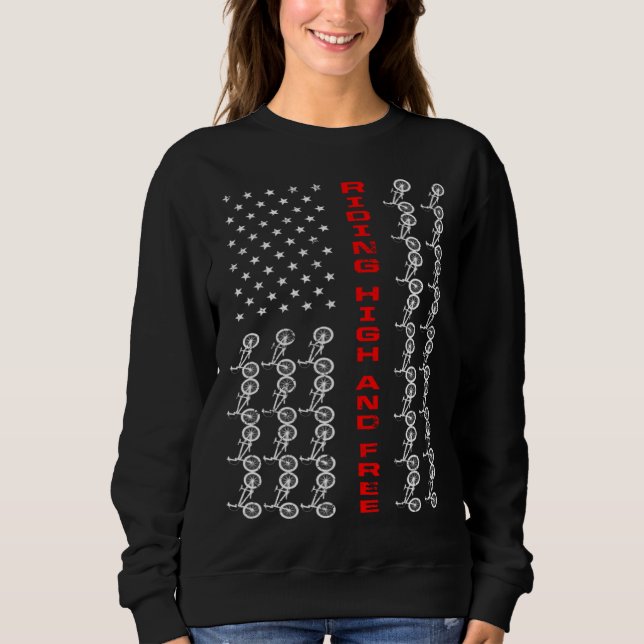 BMX US Flag Riding High And Free Sweatshirt (Vorderseite)