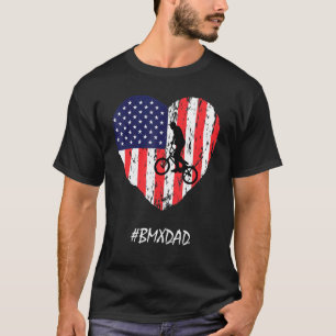 Bmx Vater American Flag Herzstück Vintager Tag der T-Shirt