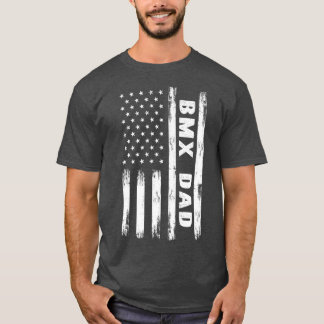 BMX Vater Bicycle Motocross American Flag Grunge T-Shirt
