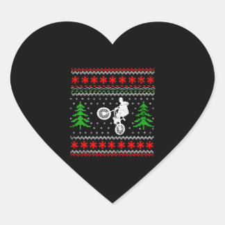 BMX Weihnachten Herz-Aufkleber