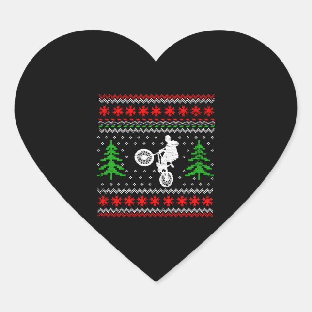 BMX Weihnachten Herz-Aufkleber (Vorderseite)