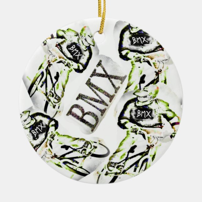 BMX Weihnachtsverzierung Keramik Ornament (Vorne)