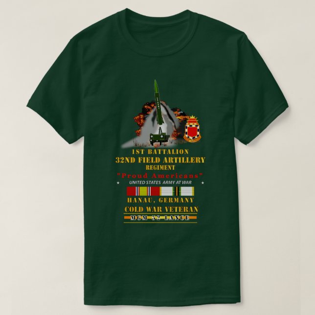 Bn 32. FAR Hanau Deutschland MGM 52 Lance COLD X T-Shirt (Design vorne)