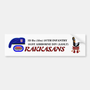 BN 3D (Abn) 187TH Inf RAKKASANS Bumper Sticker