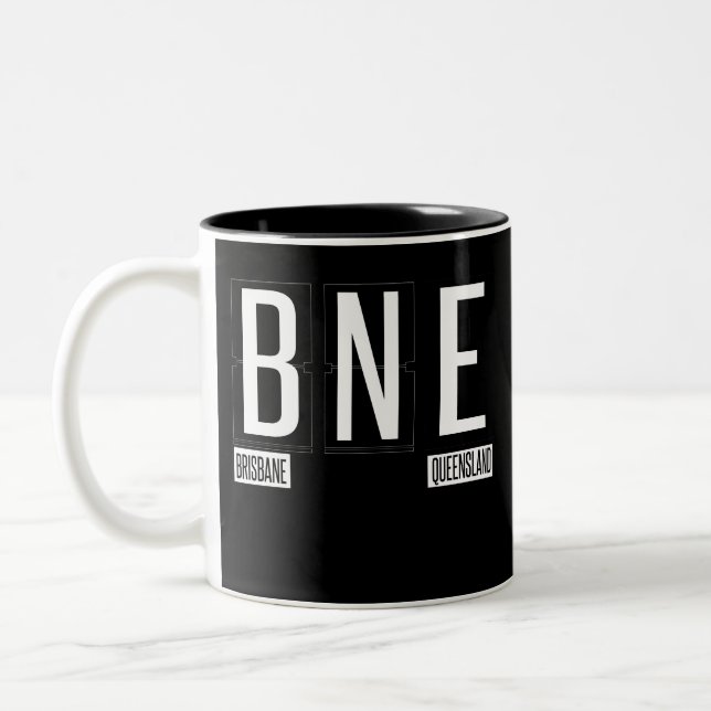 BNE - Brisbane - Queensland Australien - Flughafen Zweifarbige Tasse (Links)
