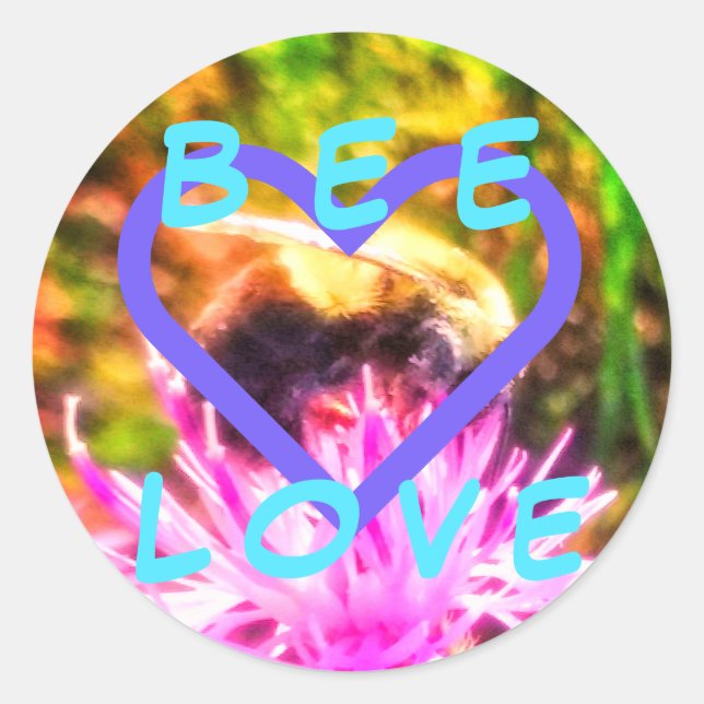 BNEW BEE LIEBE Kleiner Rundaufkleber Runder Aufkleber (Vorderseite)