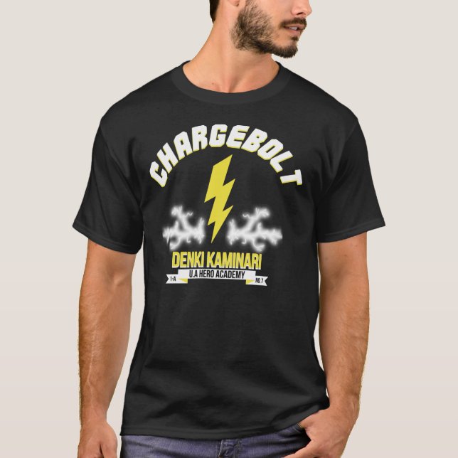 BNHA Chargebolt Denki Kaminari Hero Logo Character T-Shirt (Vorderseite)