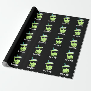 Bo-bae Funny Boba Tea Pun Dark BG Geschenkpapier