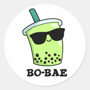 Bo-bae Funny Boba Tea Pun Runder Aufkleber
