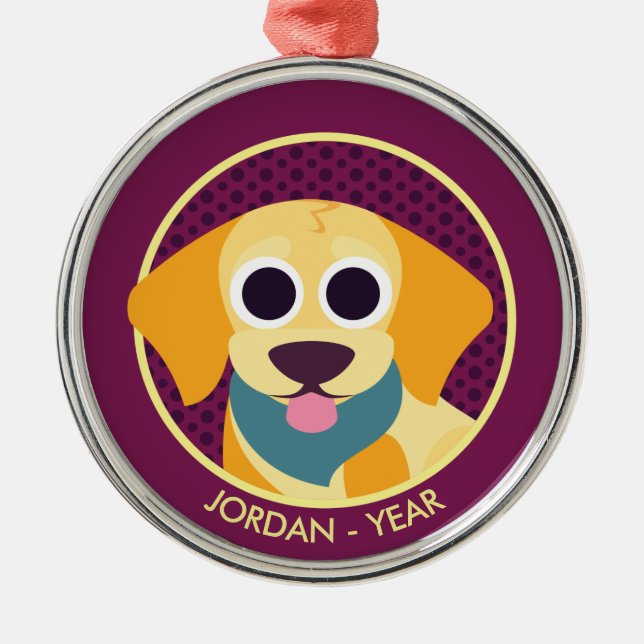 BO der Hund Ornament Aus Metall (Vorne)