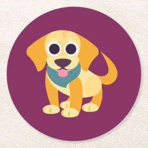 BO der Hund Runder Pappuntersetzer