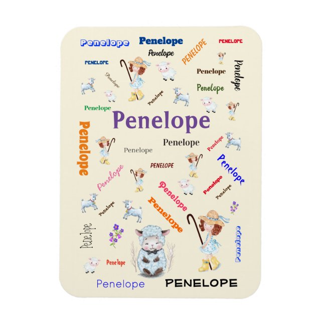 BO PEEP KINDERZIMMER RHYME Word Cloud Name Collage Magnet (Vertikal)