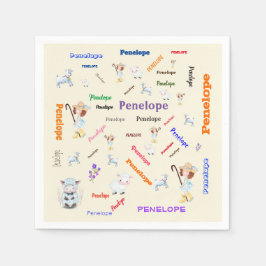 BO PEEP KINDERZIMMER RHYME Word Cloud Name Collage Serviette