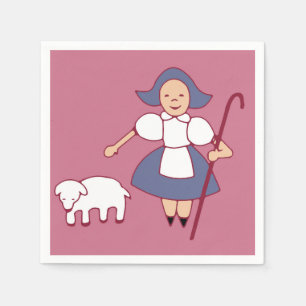 Bo Peep/Mary hatte eine kleine Papierserviette aus