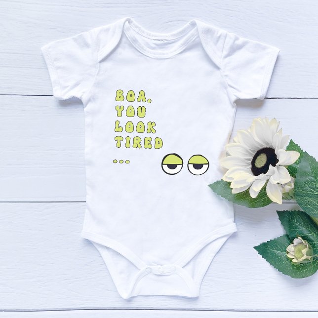 Boa, du siehst müde aus ... (grün) baby strampler (Von Creator hochgeladen)