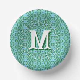 Boa Ripple in Green + Aqua Personalisiert Pappteller