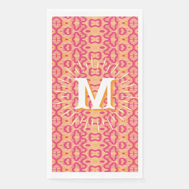 Boa Ripple in Pink + Orange Personalized Serviette (Vorderseite)