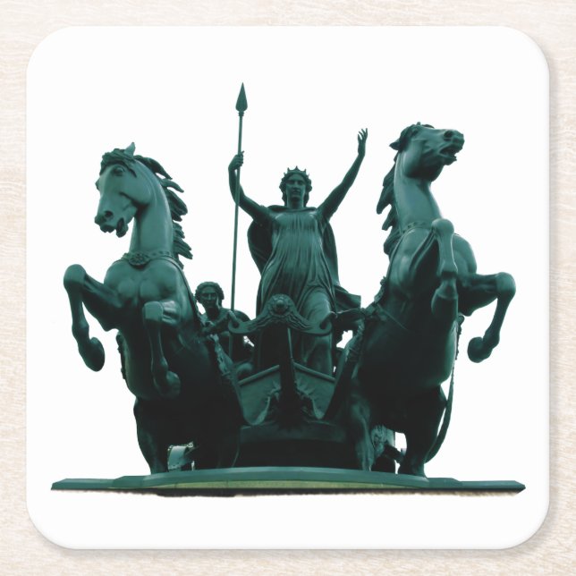 Boadicea Statue-Westminster Bridge-London-Unterset Rechteckiger Pappuntersetzer (Vorderseite)