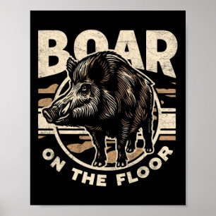 Boar auf dem Boden Männer Vintage Camouflage Wild Poster