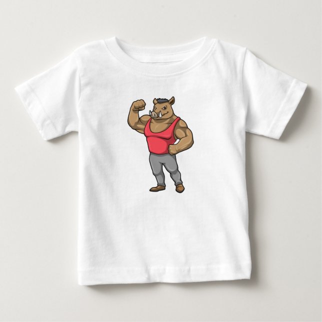 Boar Bodybuilder Bodybuilding Muskeln Baby T-shirt (Vorderseite)