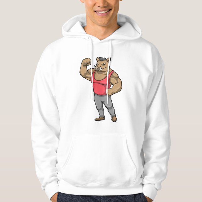 Boar Bodybuilder Bodybuilding Muskeln Hoodie (Vorderseite)